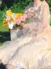 Robes décontractées douce Lolita fée robe de soirée Style femme rétro à manches longues Kawaill Midi une pièce mode coréenne 2023 été