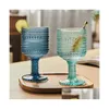 Vinglas Retro Cups Amber Relief Diamond Drinking Fruit Juice Wedding Party Champagne Cup Glass Drop Delivery Home Garden Kitche DHX5X