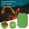 Schalen Camping Silikon Lagerung Container Klapp Magnetische Saug Lunch Box Mit Deckel Picknick Teller Platte Für BBQ Ausflug