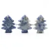 Collane con ciondolo 3 pezzi Pietre di cristallo curative di sodalite Mini albero di Natale Ornamento da scrivania Tasca Pietra Decorazione per ufficio a casa Dro Dhgip