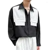 Hommes chemises décontractées printemps noir blanc chemise hommes mince mode sociale hommes robe coréenne ample à manches longues formel M-3XL