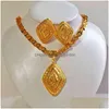 Бретельские серьги Ожерелье 24K Золотой цвет Дубай Нигерия Франция Серьга Цвета