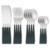 Ensembles de vaisselle couverts occidentaux cuillères fourchette couteau café acier inoxydable or blanc service de table vaisselle de cuisine complète