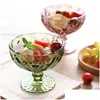 Other Drinkware Ice Cream Glass Bowls Colored Large Dessert Vintage Diamond With Footed Sundae Snack Cups For Farmhouse Holiday Drop Dh6Fi