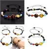 Bracelet Univers Planètes Perles Bracelet Uni Mode Système Solaire Naturel Énergie Terre Lune Tressé Jewelrybangle Lars22 Drop Delivery Dha7R