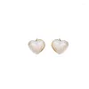 Pendientes de tuerca Encantadores y elegantes con linda forma de corazón S925 Aguja de plata Cariño Accesorios para niñas