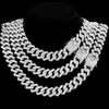 Strengen Hip Hop 13 14 20mm Vrouwen Cubaanse Link Chain Ketting Bling Iced Out Luxe Glans Vol Strass heren Gift Sieraden 230613