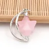 Pendant Necklaces FYSL Silver Plated Wire Wrap Star Point Many Colors Quartz Stone Transfer Lucky Gift Classic Style Jewelry