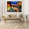 Vibrant Oil Painting Street Landscape The Road of Memories Handmade Canvas Art Contemporary Loft Decor