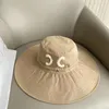 Berretto con visiera ricamato di design Gita estiva Floccaggio Protezione solare Cowgirl Cappello da pescatore Cinturino confortevole traspirante Cappelli a tesa larga regolabili