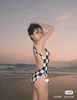 Damen Bademode Designer Badeanzug 2023 Sommer Damen Sexy Bikini Strand Hollow Out Mode One Piece Print Lace-up NABA