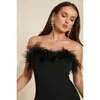 Casual Jurken Dames Zoete Forenzenjurk Zomer Urban Effen kleur Backless Feather Tube Top