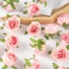 Fleurs séchées 10 pièces boîte à bonbons artificielle bricolage décor à la maison couronnes décoratives de noël fête de mariage Roses de jardin poignet de mariée en soie