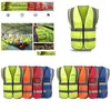 Fourniture de sécurité au travail Haute visibilité Travail de construction Avertissement Réfléchissant Trafic Gilet de travail Vert Réfléchir Vêtements de sécurité Mens V Dhppq