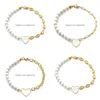 Charme Bracelets Mode Coeur Bracelet Femmes Tempérament À La Main Mélange Simation Perle Grain De Café Chaîne Pour Bijoux Giftcharm Lars22 Dha4E