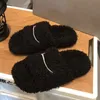 Luxo Slides Paris Designer Homens Mulheres Chinelos Senhoras Lã Inverno Pele Fofo Peludo Letras Quentes Sandálias Confortáveis Fuzzy Girl Flip Flop Slipper 35-45