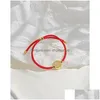 Braccialetti con ciondoli Moda all'ingrosso Facile da abbinare Corda rossa regolabile tessuta a mano Rotonda Bracciale per ragazze tigre Bkcharm Lars22 Drop Dh9Vb