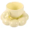 Akşam yemeği setleri ayçiçeği fincan tabağı seramik kahve fincanı dekoratif kupa ev ev içecek seramikleri kişiselleştirilmiş ofis narin süt