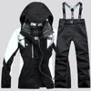 Women's one-piece ski suit, warm and wear-resistant set, thickened cotton single and double board ski suit, strap pants