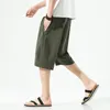 Men's Shorts Casual Elastic Waistband Drawstring Wide Leg Pockets Loose Beach Streetwear Trousers Straight Pants