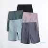 Pantalones cortos de yoga a la moda a través de cintura alta para mujer