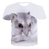 Camiseta Masculina 3D Masculina Feminina Roedor Hamster Camiseta Bonita Estampa Animal Engraçado Bochecha Animal Confortável Topo Gola Redonda