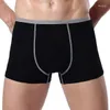Cuecas 4 pçs/lote cuecas boxer masculinas macias de qualidade cor lisa shorts modais