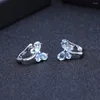 Boucles d'oreilles GEM'S BALLET 925 argent Sterling papillon 3.15Ct naturel bleu ciel topaze pierre précieuse pour les femmes bijoux fins