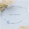 Bracelets de Cheville Colusiwei Véritable 925 Sterling Cristal Cube Sier Bracelet de Cheville Pour Femmes Charme Bracelet De Jambe Cheville Pied Accessoires Fashi Dhgarden Dhvrv