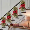 Decorative Flowers Home & Garden DecorationCordless Prelit Stairs Decoration Lights Up Christmas LED Wreath DIY Accessories