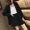 Two Piece Dress High Waist Slim Elegant Suit Skirt Korean Style Fashion Retro Loose Jacket 2Piece Set Solid Female Business Casual 230617