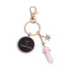Porte-clés en cristal rose rond marque diamant 12 Constellation porte-clés bagage sac décoration pendentif porte-clés porte-clés