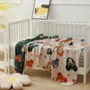 Filtar barn filtar bomullsspets djurmönster spädbarn kast swaddle wrap för hem resor barn säng filt r230617