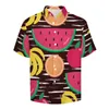 Chemises décontractées pour hommes fruits tropicaux chemise de plage pastèque Orange hawaïen homme Harajuku Blouses à manches courtes conception vêtements grande taille