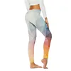 Leggings da donna Sport attillati Stampa geometrica colorata Senza cuciture Bolla BuPush Up Allenamento Collant da corsa elastici da palestra