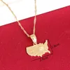 Hänge halsband usa America Map Necklace for Women Gold Color Jewelry United States Maps U.S. Country