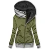 Damenjacken Damen Kapuzenjacke Herbst Kausal Blumen Windjacke Damen Basic Mäntel Reißverschluss Leichte Bomberjacke Famale G3