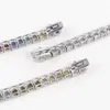 Bracelets de mariage WPB 925 Bracelet de tennis en argent sterling Diamant carré 3 mm Bracelet arc-en-ciel pour hommes et femmes Bijoux exquis Fête de mariage lumineuse 230617