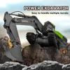 ElectricRC Car 114 Huina 1593 582 RC Excavator Dumper Truck Crawler Alloy Tractor Loader 2.4G Radiokontrollerad bilteknik för pojke 230616