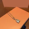 Nieuwe Eenvoudige Micro Ingelegde Diamant Letter Key Lock Hanger Titanium Stalen Lock Bone Chain Sieraden