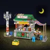 Blokken Creatieve Stad Voedsel Barbecue Stand Bouwsteen Mini Streetview Hong Kong Voedsel Kraam Puzzel Decor Speelgoed Meisjes Kids Gift R230701