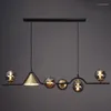 Chandeliers Nordic Simple Magic Bean Chandelier Lamp Smoked Glass Dining Table Hanging Modern Long Luxury For Living Room Kitchen