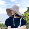 Wide Brim Hats Summer Sun Hat Women's UV Resistant Hiking Bucket Folding Outdoor Sports Solid Color Fashion Simple Beach