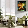 Cityscapes Canvas Art Southern Night Beautiful Street Landscape Pittura fatta a mano per l'home office moderno