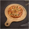 Chopping Blocks Chop Round Wooden Cutting Board Kitchen With Handle Solid Wood Food Pizza Bread Fruit Can Hang Drop Delivery Home Ga Dhde3