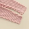 Completi di abbigliamento Principessa 2 pezzi Set neonato per bambini Autunno Solido balza a costine maniche lunghe Top Pantaloni elastici per bambini Bambina