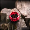 Band Rings Blue Resin Ring Mountains Wooden Inside Magical World In A Tiny Landscape For Women Men Jewelry Female Finger Punk Drop De Dhdzg