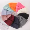 BERETS H7668 Barn Pure Color Beanies Cap Autumn Winter Kids Sticked Wool Hat Boys Girls Ear Protection Thermal Korean Skallies Caps