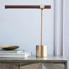 Tischlampen Moderne minimalistische kreative LED-Augenschutzbüro-Schreibtisch-Wohnzimmer-Schlafzimmer-amerikanische klassische Holzmaserung-Lampe