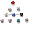 Charm 12 Paare/Los 4/5/6/7 mm runder Kristall-Strass-Magnet-Bolzen-Ohrring Puck Damen Herren magnetischer gefälschter Ohrstecker Schmuck Tropfen liefern Dhbsf